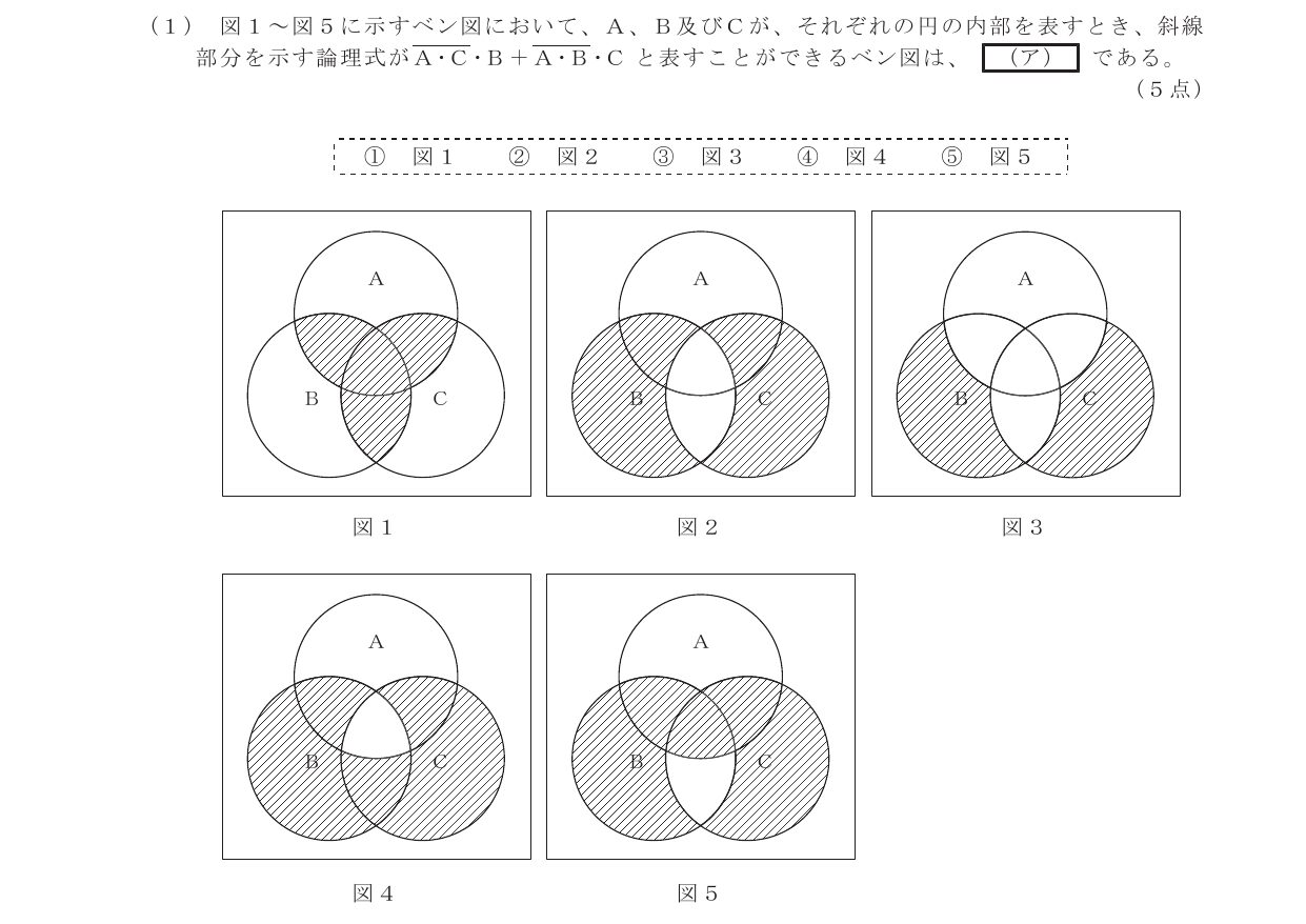 令和3年度第1回 基礎 第3問(ア) 問題図