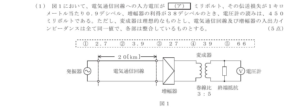 令和4年度第1回 基礎 第4問(ア) 問題図