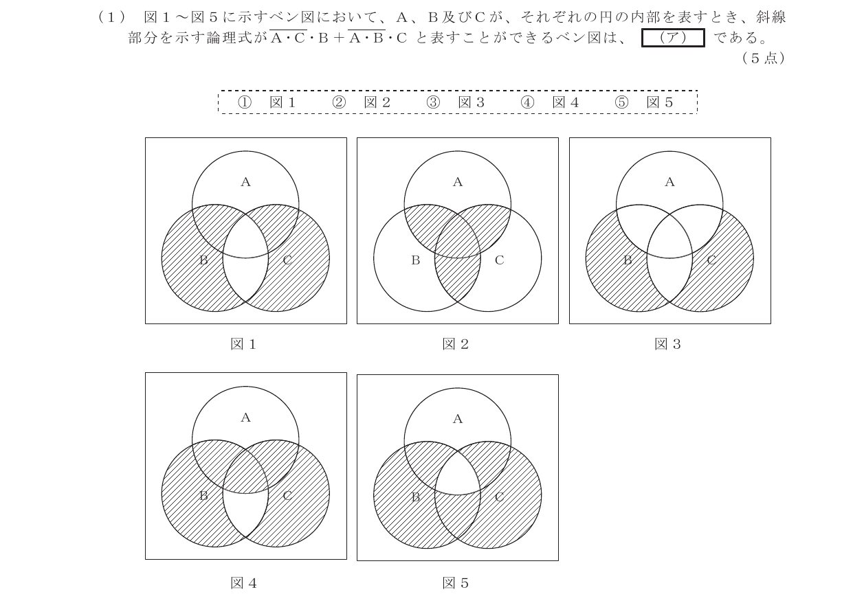 令和4年度第2回 基礎 第3問(ア) 問題図
