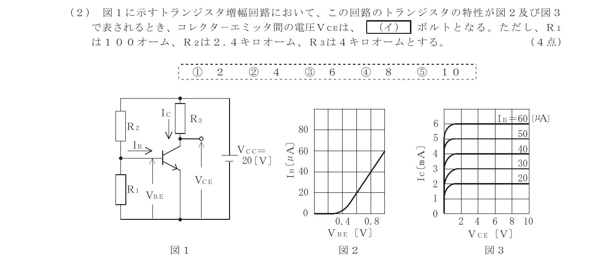 令和6年度第1回 基礎 第2問(イ) 問題図
