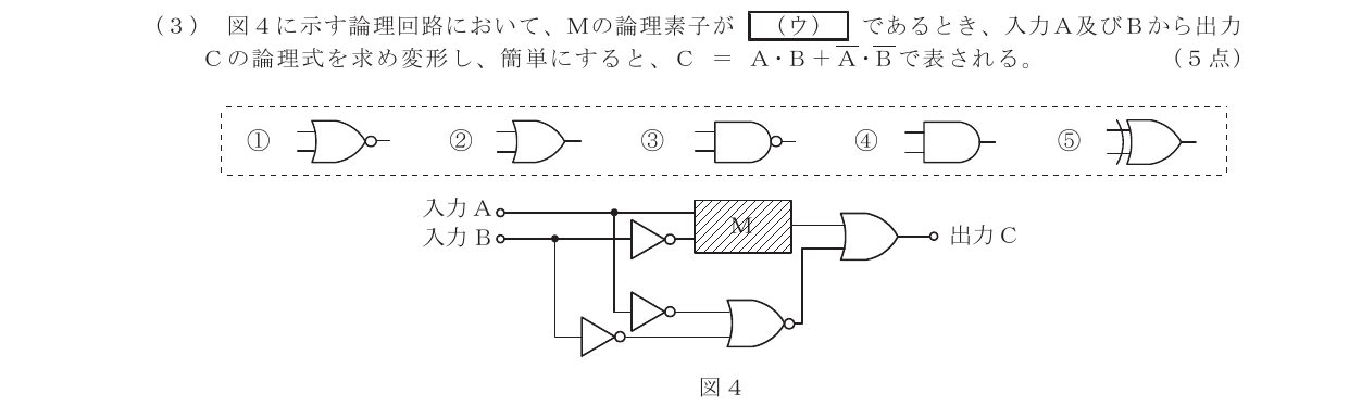令和6年度第1回 基礎 第3問(ウ) 問題図